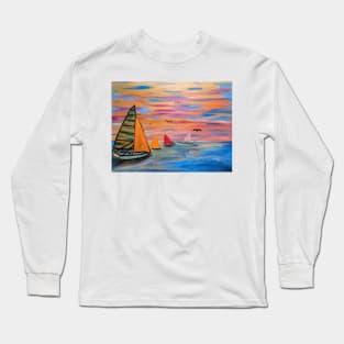 Out sailing in the open sea Long Sleeve T-Shirt